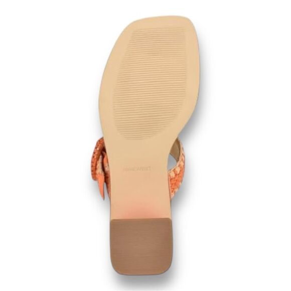 NINE WEST Women’s Emerey Block Heels Sandals in the Size 9 in Orange Color - Picture 7 of 9